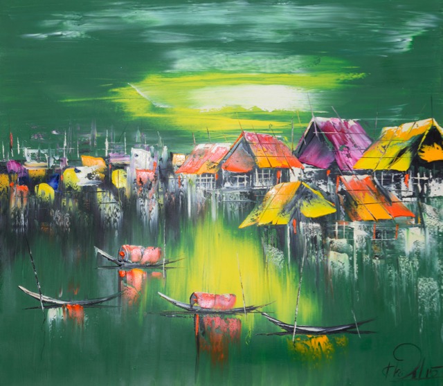 Tranh Sơn Dầu Phố Sông 5